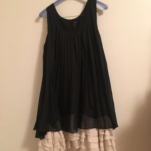 Black and white ruffled dress